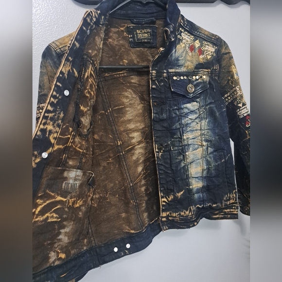 8ighth Dstrkt Collared Embroidered Long Sleeve Denim Kids Jacket Sz 9-10 - Picture 3 of 12